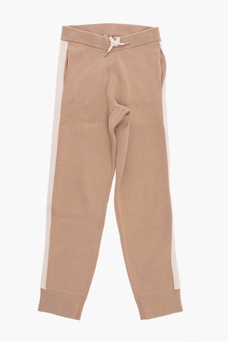 Cotton and Wool Pants with Side Contrast Bands