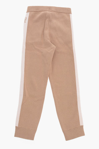 Cotton and Wool Pants with Side Contrast Bands