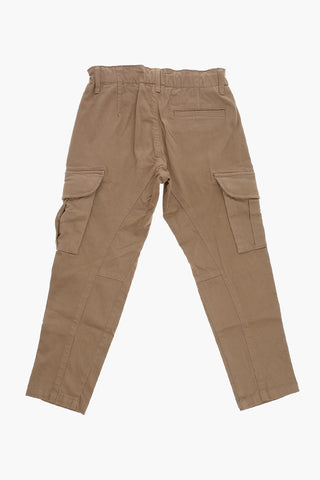 Cotton Stretch Cargo Pants with Belt Loops