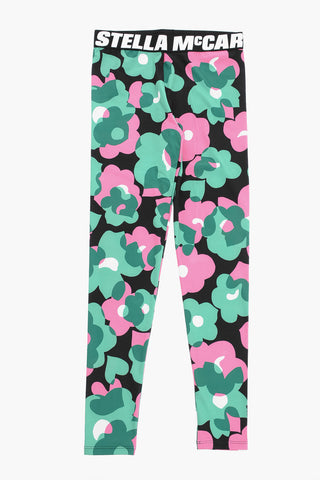 Floral Patterned Leggings with Logoed Elastic Band