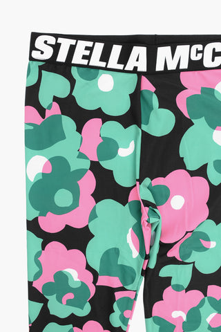 Floral Patterned Leggings with Logoed Elastic Band