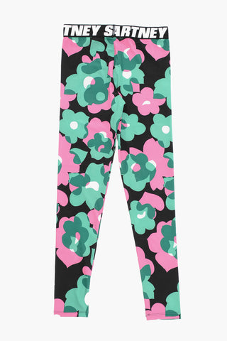 Floral Patterned Leggings with Logoed Elastic Band