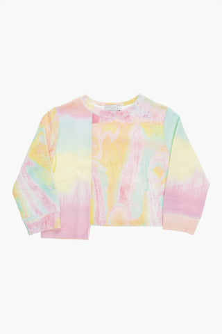Asimmetrical Tie-Dye Effect Crew-neck Sweatshirt