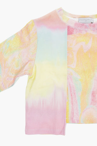 Asimmetrical Tie-Dye Effect Crew-neck Sweatshirt