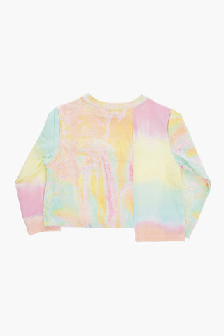 Asimmetrical Tie-Dye Effect Crew-neck Sweatshirt