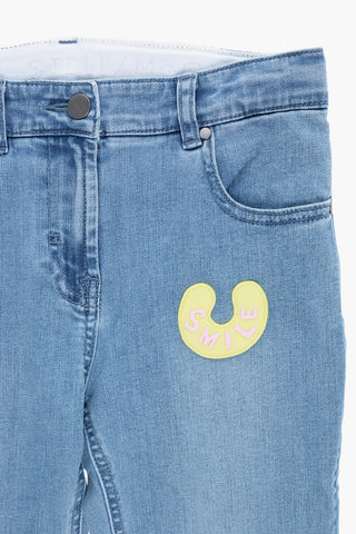 Stretch Denim Jeans with Contrasting Details