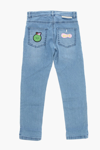 Stretch Denim Jeans with Contrasting Details