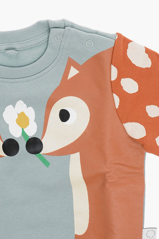 Printed Fleeced-Cotton Crew-Neck Sweatshirt