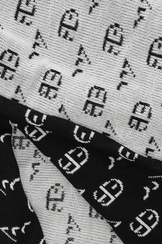 EMPORIO Virgin Wool Beanie and Scarf Set with All-Over Logo