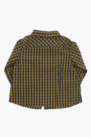 Checked Two-Tone Shirt with Double Breast Pockes