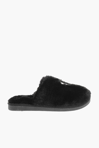 Faux Fur Slippers with Iconic Logo