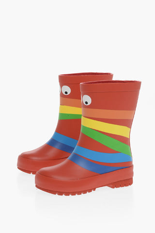 Rubber Wellington Boots with Colourful Graphic Print