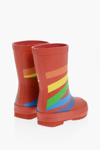 Rubber Wellington Boots with Colourful Graphic Print