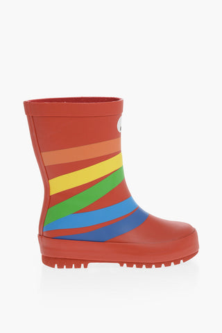 Rubber Wellington Boots with Colourful Graphic Print