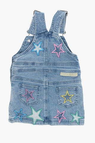 Denim Dress with Stars Embroidery