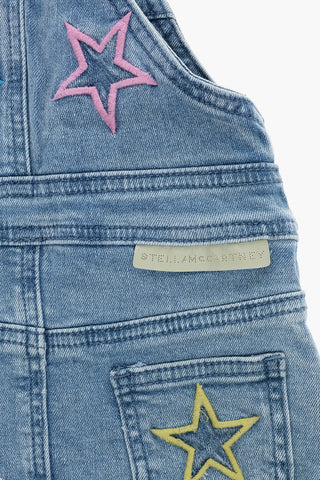 Denim Dress with Stars Embroidery