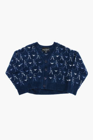EMPORIO Cardigan Con Ricamo Logo All-Over