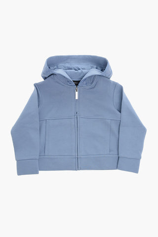 EMPORIO Solid Color Sweatshirt with Hood and Zip Closure