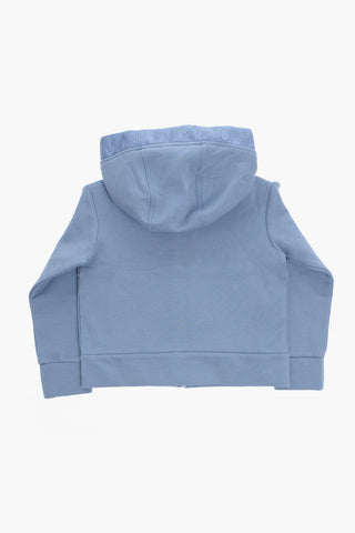 EMPORIO Solid Color Sweatshirt with Hood and Zip Closure