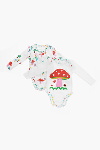Set of 2 Long-Sleeved Printed Bodysuit