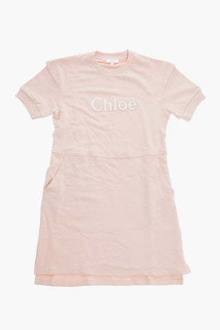 Sweat Crew-Neck Dress with Embossed logo