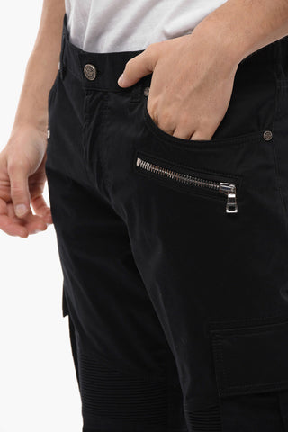 Pantaloni Cargo Slim Fit con Tasche a Zip