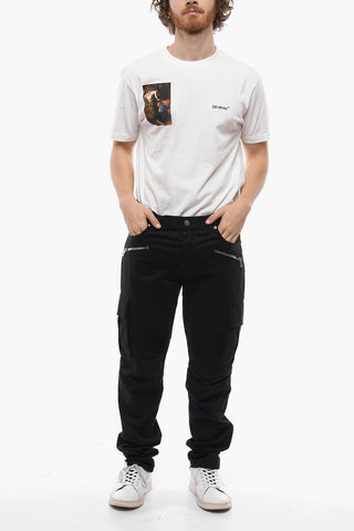 Pantaloni Cargo Slim Fit con Tasche a Zip