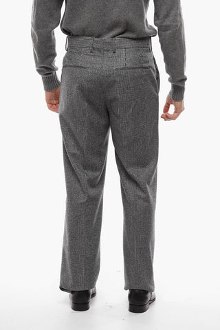 Double-breasted District Check Wool Suit with Peak Lapel