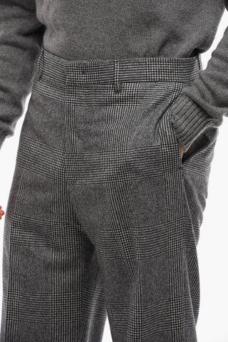 Double-breasted District Check Wool Suit with Peak Lapel