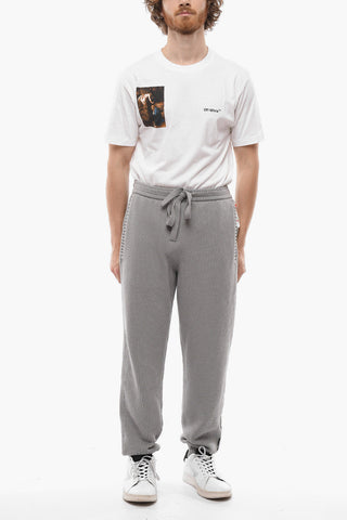 PERMANENT Cotton Blend DIAG OUTLINE Knitted Sweatpants