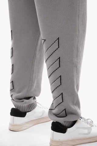 PERMANENT Cotton Blend DIAG OUTLINE Knitted Sweatpants