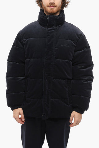 Padded Velvet LAYTON Jacket with Hidden Closure