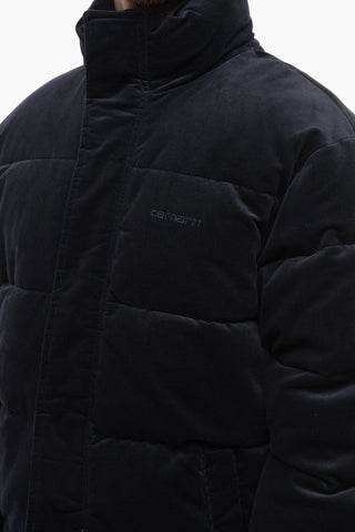Padded Velvet LAYTON Jacket with Hidden Closure
