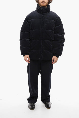 Padded Velvet LAYTON Jacket with Hidden Closure
