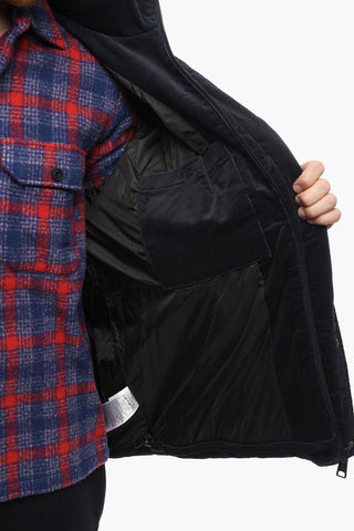Padded Velvet LAYTON Jacket with Hidden Closure