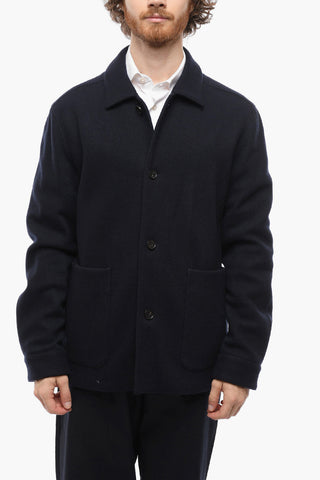 Cappotto in Misto Cashmere con Tasche a Toppa