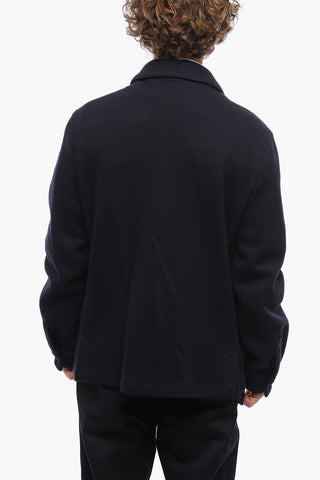 Cappotto in Misto Cashmere con Tasche a Toppa