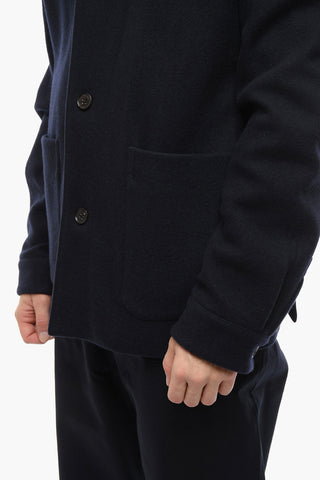 Cappotto in Misto Cashmere con Tasche a Toppa