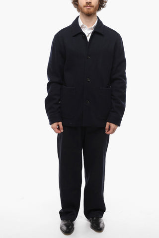 Cappotto in Misto Cashmere con Tasche a Toppa