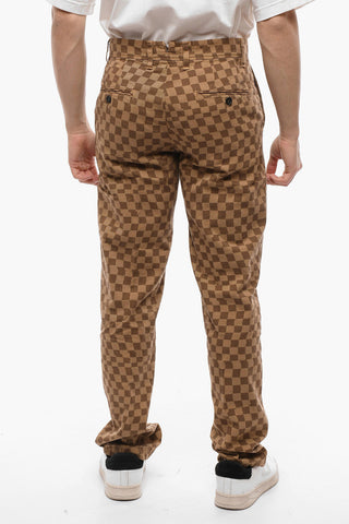 Checkered Cotton Loose Fit Chinos Pants