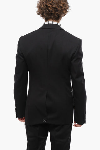 Concealed Buttoning Blazer with Satin Details