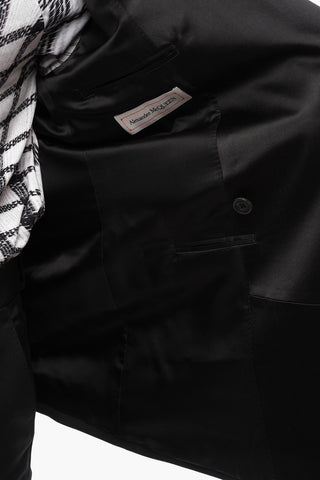 Concealed Buttoning Blazer with Satin Details