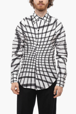 Camicia Regular Fit con Stampa a Quadri