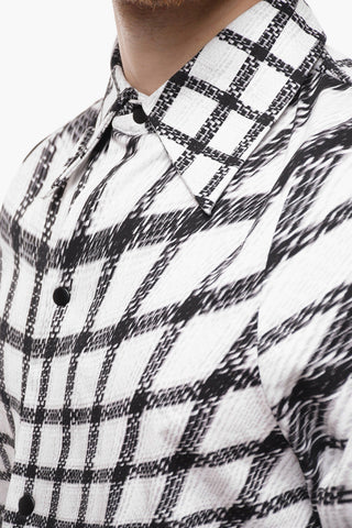 Camicia Regular Fit con Stampa a Quadri