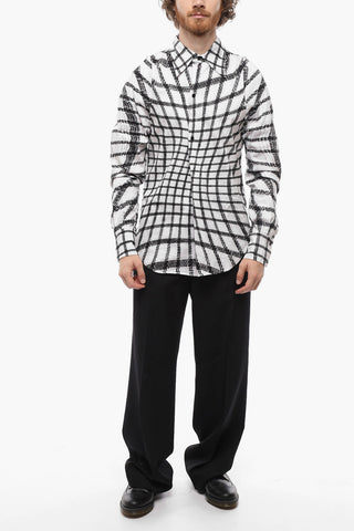 Camicia Regular Fit con Stampa a Quadri