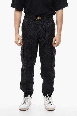 Monogram Cargo Ankle Drawstring Joggers