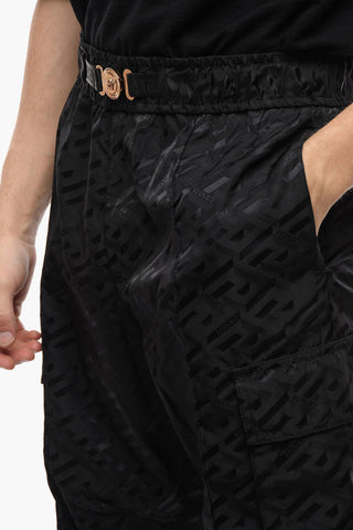 Monogram Cargo Ankle Drawstring Joggers