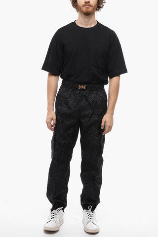 Monogram Cargo Ankle Drawstring Joggers