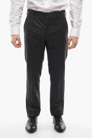 Flannel Cotton Slim Fit Suit with Flap Pockets