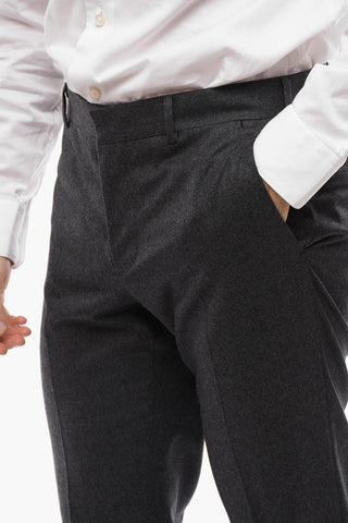 Flannel Cotton Slim Fit Suit with Flap Pockets
